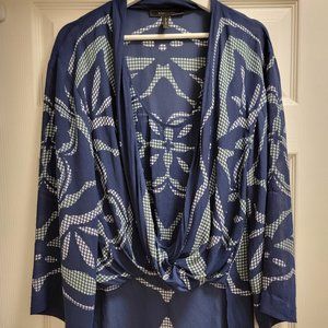 BCBGMaxazria Ruthie Drape Back Top Size Medium